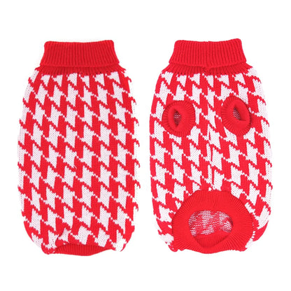 Fashionable Classic Elastic Durable Free Knitting Dog Sweater Houndstooth Acrylic XXL Winter Autumn XS XL Sizes Hand Pet Clothes