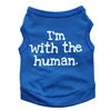 Funny Custom Logo Cotton Pet T-Shirt for Small Dogs Basic with 'I AM with HUMAN' Printing Summer Spring