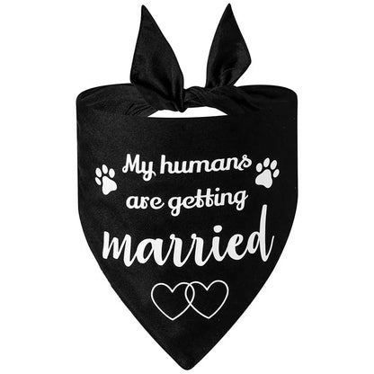 Happy Wedding Propose Marriage Custom Logo Sublimation Dog Bandana 100% Polyester for Fall Winter Summer Pet Apparel Accessory