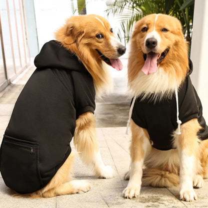 Solid Color Eco-Friendly Polyester Dog Cat Hoodie Zipper Pocket Soft Fleece Lined Warm Drawstring for Small/Medium Pets-Daily