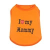 Wholesale Cute I Love Daddy Mommy Printed Cotton Dog T Shirts Tank Tops in XS S XL Sizes for Spring Summer Autumn Seasons