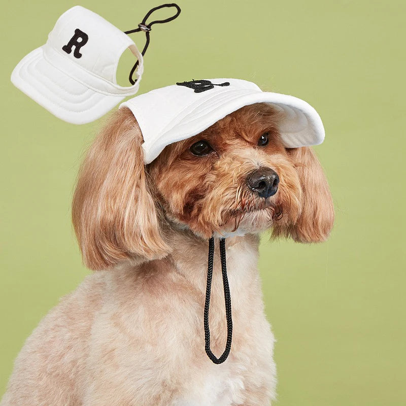 Adjustable Comfortable Eco-Friendly Breathable Solid Canvas Cats Pet Hat Summer Fashion Sport Style Baseball Ear Cap Flat
