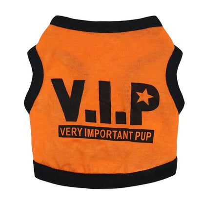Cool VIP Custom Cotton Dog Clothes for Small Dogs Funny Printed Summer Pet Accessory Sustainable Apparel for Spring
