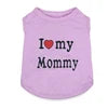 Wholesale Cute I Love Daddy Mommy Printed Cotton Dog T Shirts Tank Tops in XS S XL Sizes for Spring Summer Autumn Seasons