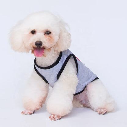 Pet Dog Vest 'I Love You Mom Dad' Printed Cotton-Polyester Tank Top Cute Heart Design Comfortable Modern Simple Small