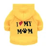 Pet Hoodie for Dogs-'I Love My Mom' Printed Fleece Sweatshirt XS Size Winter Warmth Small Breeds Teddy Poodle 11 Colors