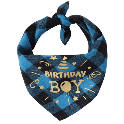 Custom Design Cotton Cat Scarf Dog Bandana Fashion Print Happy Birthday BOY GIRL Adjustable Triangle Spring Summer Winter