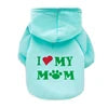Pet Hoodie for Dogs-'I Love My Mom' Printed Fleece Sweatshirt XS Size Winter Warmth Small Breeds Teddy Poodle 11 Colors