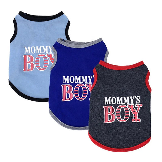 MOOMY'S BOY Custom Printing Pet Clothes Sport Style Cotton Dog Vest for Spring X Sizes Available Sublimation Summer Fall Apparel