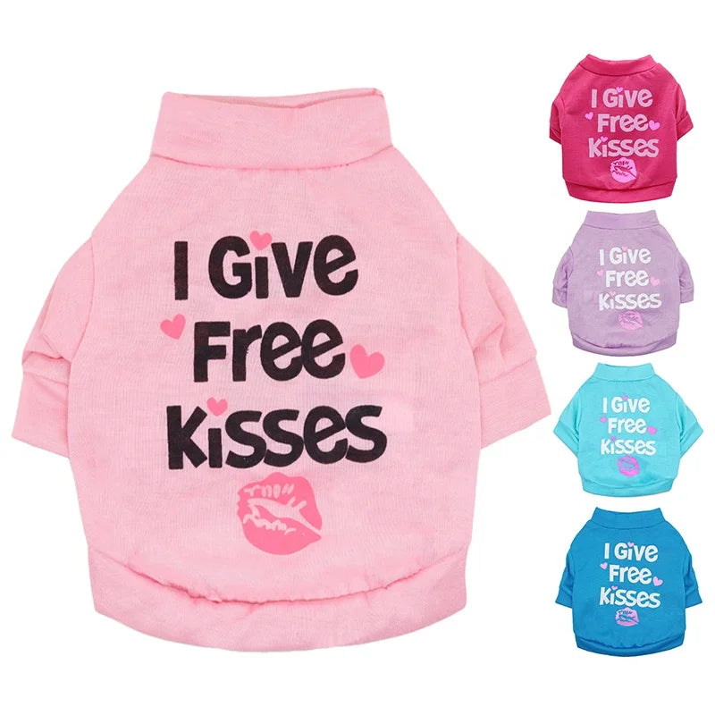 GorisPet Cute Summer Breathable Cotton Dog T-Shirts Lovely Pink Funny Words Print Spring Autumn Available XS XL Sizes