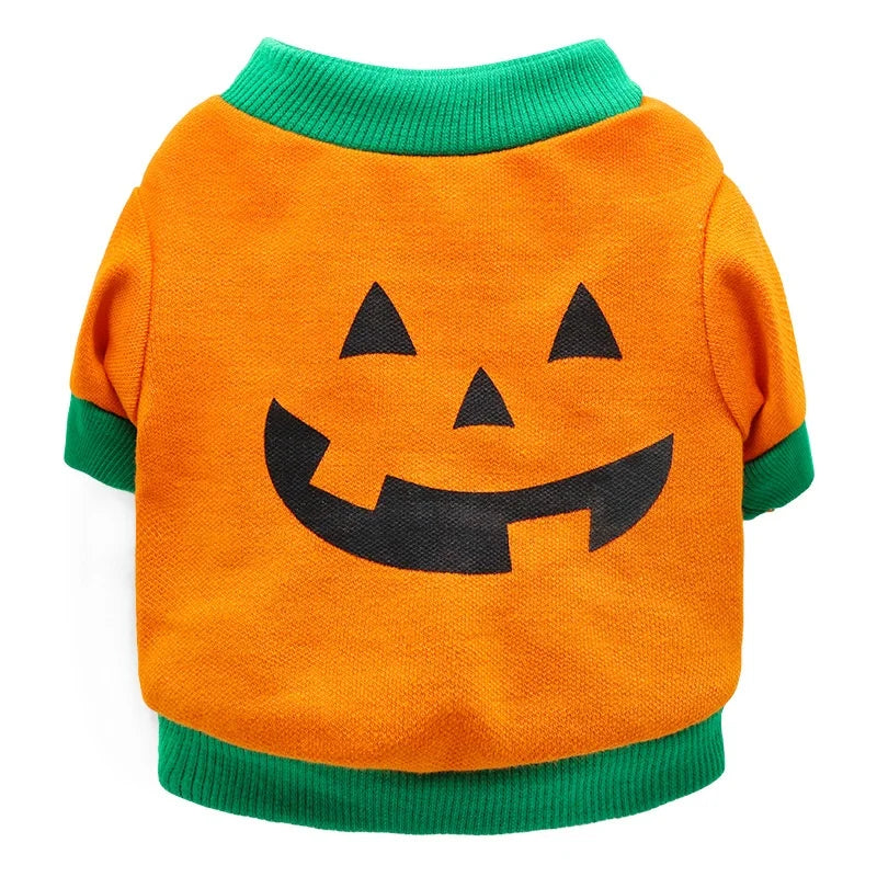 Wholesale Best Price Pumpkin Head Pet Sweatershirt Print Design Summer Winter Halloween Style Apparel for Dogs and Cats