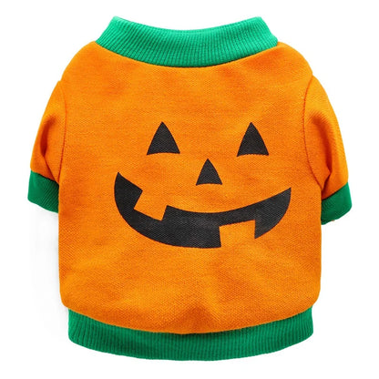 Wholesale Best Price Pumpkin Head Pet Sweatershirt Print Design Summer Winter Halloween Style Apparel for Dogs and Cats
