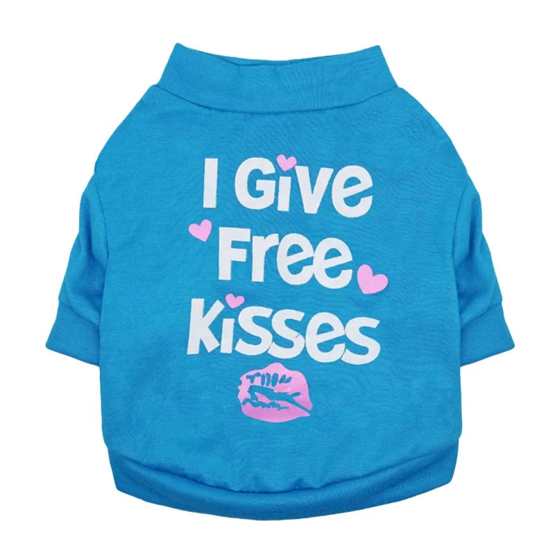 GorisPet Cute Summer Breathable Cotton Dog T-Shirts Lovely Pink Funny Words Print Spring Autumn Available XS XL Sizes