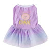 Cute Pink Polyester Princess Cut Small Dogs Wedding Dress with Animal Print XS S M L Sizes Spring Summer Coat