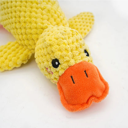 Cheap Fun Cartoon Squeaky Duck Dog Chew Toy Soft 3 Size Plush Pet Toy with Crepe Paper Bite-Resistant Feature for Big Gogs