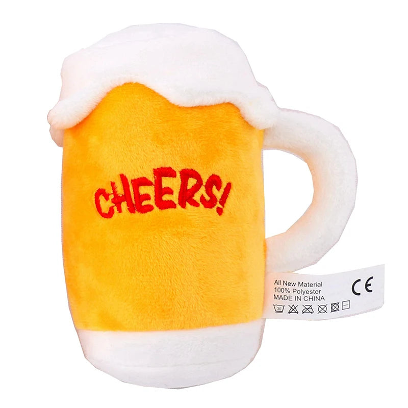 Wholesale Custom 3D Stuffed Animal Plush Barking Dog Toy Cute Pet Interactive & Movement Toys Bottle Mugs