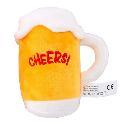 Wholesale Custom 3D Stuffed Animal Plush Barking Dog Toy Cute Pet Interactive & Movement Toys Bottle Mugs