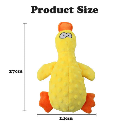Durable Eco-Friendly Funny Squeaky Duck Dog Chew Toy with Crinkle Paper Inside Plush Bird