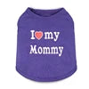 Wholesale Cute I Love Daddy Mommy Printed Cotton Dog T Shirts Tank Tops in XS S XL Sizes for Spring Summer Autumn Seasons