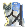 High Quality Eco-Friendly Nylon Plaid Cat Leash Set and Chest Harness with Fur Decoration Buckle Closure for Outdoor Walking