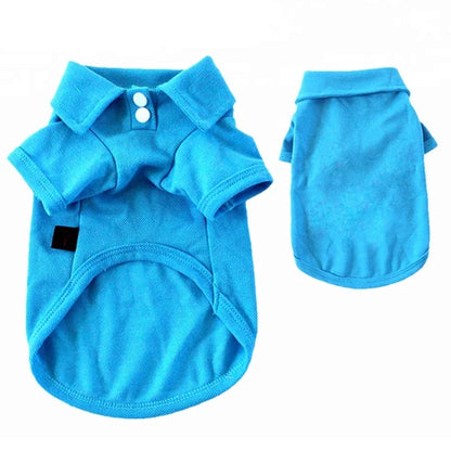 Soft Cotton Classic Solid Plain Dog Polo Shirt Coat for Pets Candy Colors Summer/Spring Seasons XS/XXL Sizes