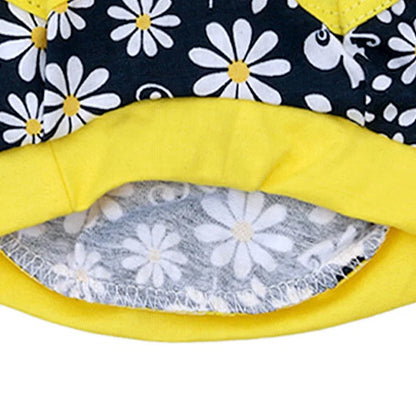 Floral Pattern Cotton Pet Tank Top for Summer Fashionable Sweet Daisy Flowers Birds Print Cute Style for Dogs for Spring Season