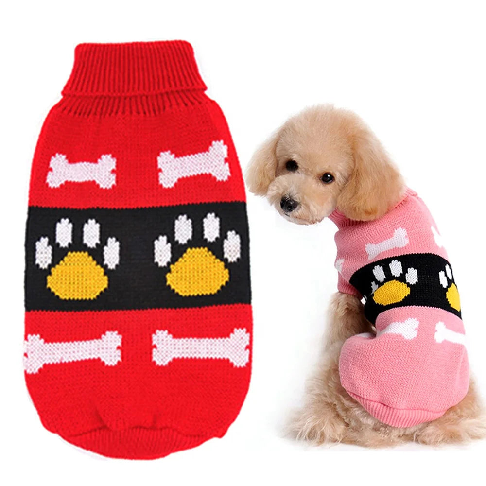Lovely Paws Easy Knit Acrylic Floral Pattern Dog Sweater Cute Elastic Free XXXL Size for Fall and Winter Sustainable Features