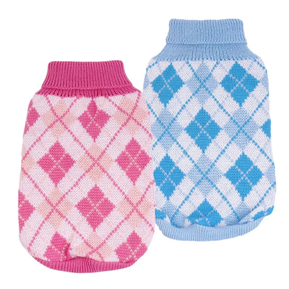 Hand Crochet Acrylic Geometric Pattern Winter Dog & Cat Sweater Durable Elastic Farmhouse Modern Design XS-XXXL Sizes