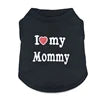 Wholesale Cute I Love Daddy Mommy Printed Cotton Dog T Shirts Tank Tops in XS S XL Sizes for Spring Summer Autumn Seasons