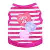Cute Striped Love Heart Print Eco-Friendly Simple Soft Cotton Dog Vest for Small Dogs & Cats Summer Casual Pet Apparel