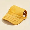 Canvas Pet Baseball Cap Ear Holes Adjustable Sun Visor Hat for Dogs Cats Solid Ins Breathable Summer Outdoor Accessory Multiple