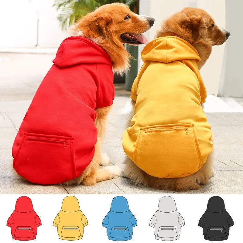 High-quality Eco-Friendly Polyester Colorful Winter/Spring Comfortable Pocket Zipper Sports Pet Hoodie XS-5XL Small/Large Dogs