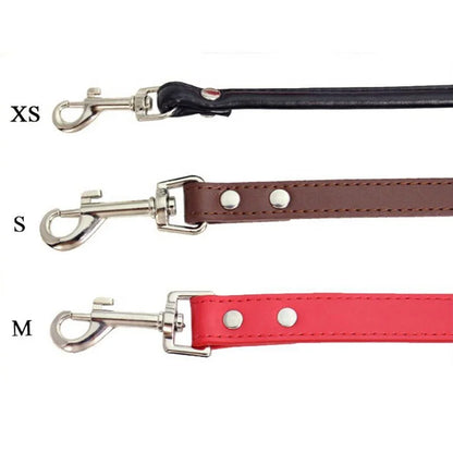 Durable Luxury Dog Walking Lead Simple Solid Candy Colors 16 PU Slip Pet Leash Flat Strap Metal Snap Hook