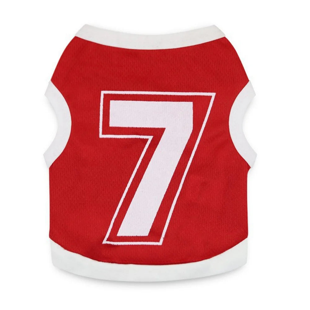 Fashion Designer's Eco-Friendly Polyester Pet Football Vest Spring/Summer Wagtail Dogs Sport Print Soccer Basketball Clothing
