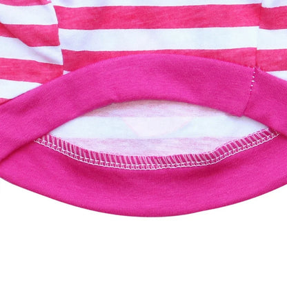 Cute Striped Love Heart Print Eco-Friendly Simple Soft Cotton Dog Vest for Small Dogs & Cats Summer Casual Pet Apparel