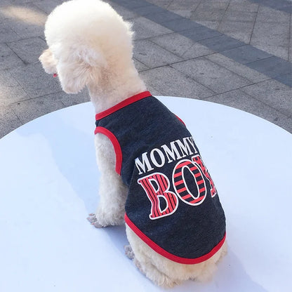 MOOMY'S BOY Custom Printing Pet Clothes Sport Style Cotton Dog Vest for Spring X Sizes Available Sublimation Summer Fall Apparel