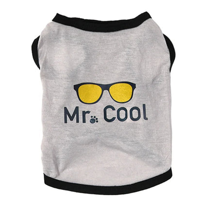 MR COOL Modern Boy Dog Print Hawaiian Shirt Fashionable Sunglasses XS-XL Summer Apparel for Pets Made Cotton Polyester Leisure