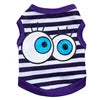Wholesale XS Size Cotton Dog Clothes with Big Eyes Stripes XS Wag a Tude T-Shirt Summer/Spring Cartoon Style Shirt for Dogs
