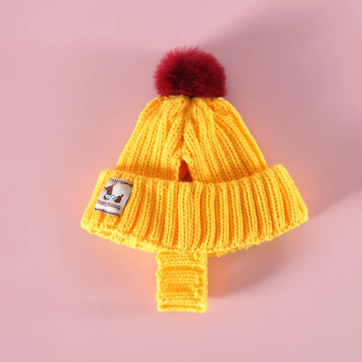 Winter Solid Luxury Knitted Pet Hat with Pom-Pom-Warm & Cute Dog Beanie for Small Breeds