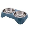 High Feet Anti-Skid Reptile Feeder Stainless Steel Bowls PP Stand Modern Waterproof Solid Rounded Cervical Vertebrae Neck