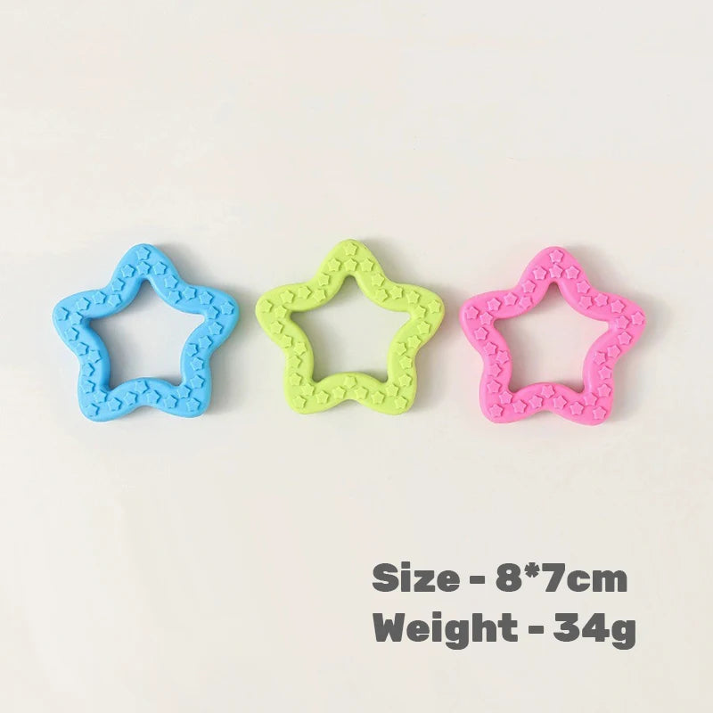 Hot Sale Eco-Friendly TPR Dog Chew Toys Set-Durable Teeth Cleaning Cartoon Molar Teething Rings Bone Star Shapes Puppies Daily