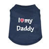Wholesale Cute I Love Daddy Mommy Printed Cotton Dog T Shirts Tank Tops in XS S XL Sizes for Spring Summer Autumn Seasons