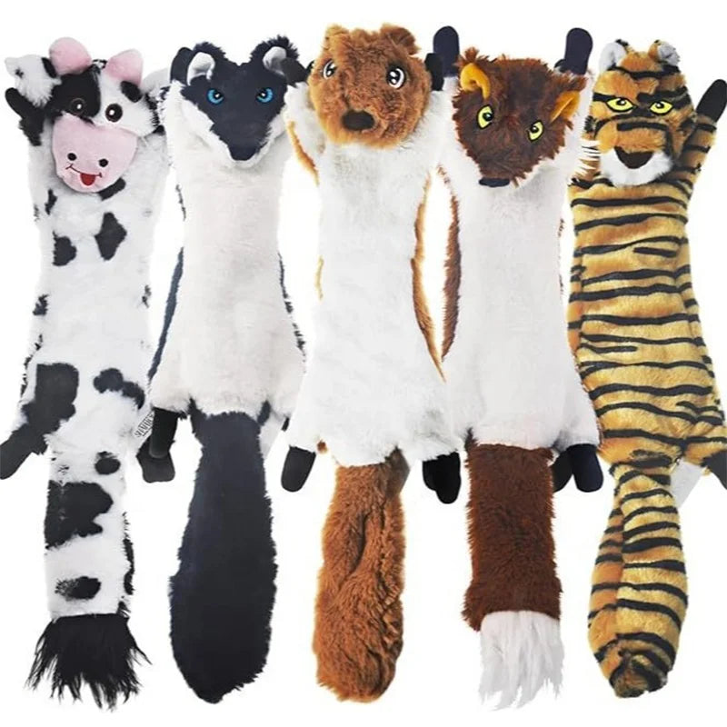 Cheap Cartoon Dog Chew Sound Making Interactive Plush Toy for Small Animals and Cat Training Includes Rabbit Cow Features