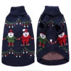 GorisPet Christmas Geometric Pattern Blue Dog Sweater Winter Knit Pet Jumper Nordic Style Foldable Washable Acrylic Durable