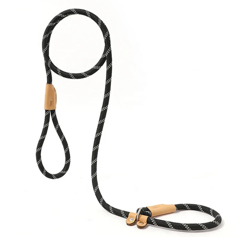 High Quality Solid Reflective Nylon Pet Collar Premium Outdoor Training Lead Dog Paracord Rope Exercise Walking