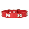 PU Leather Dog Collar Bone Studs Durable Adjustable Quick Release Buckle Collar for Dogs Fashionable Colorful Design 14