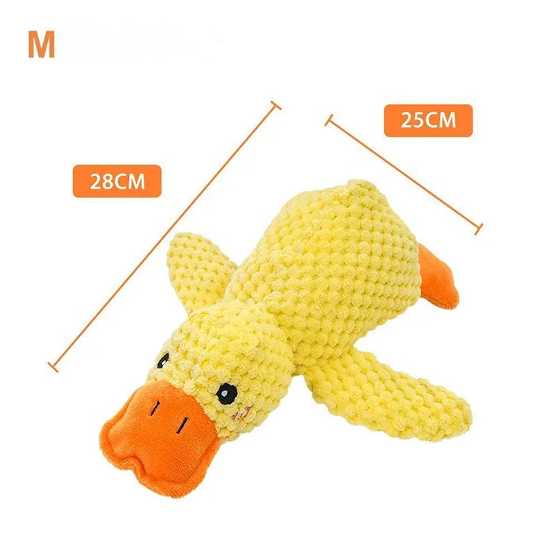Cheap Fun Cartoon Squeaky Duck Dog Chew Toy Soft 3 Size Plush Pet Toy with Crepe Paper Bite-Resistant Feature for Big Gogs