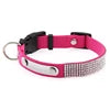 Modern Elegant Durable Sparkly Rhinestone Dog Collar ID Tag Adjustable Soft Microfiber Neckband D-Ring for Cats & Small Dogs