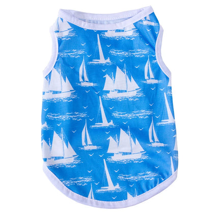 Classic Stars Plaid Leopard Print Pet Summer Tank Top Breathable Soft Cotton Pet Clothes for Cats and Dogs Sleeveless