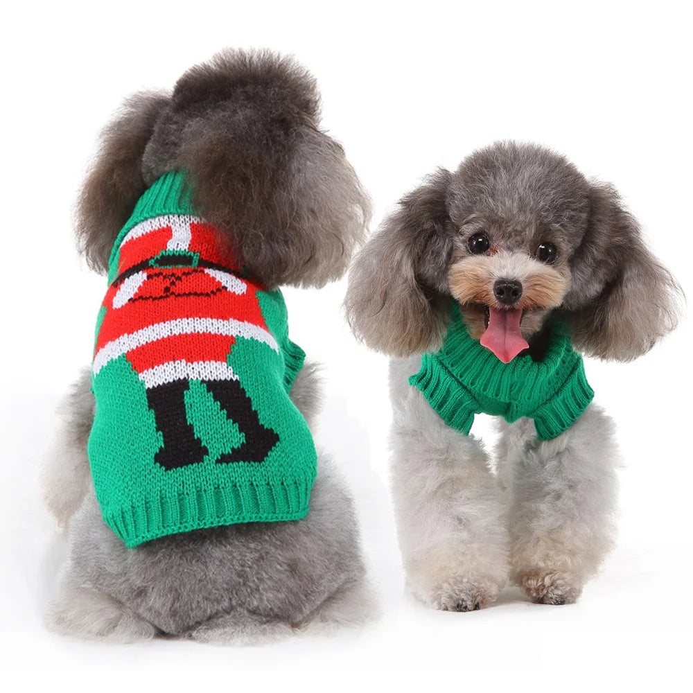 Holiday Design Mrs.Claus Pet Winter Sweater XXL Polyester Cloth Santa Christmas Costume Dog Modern Style Accessory Spring Autumn
